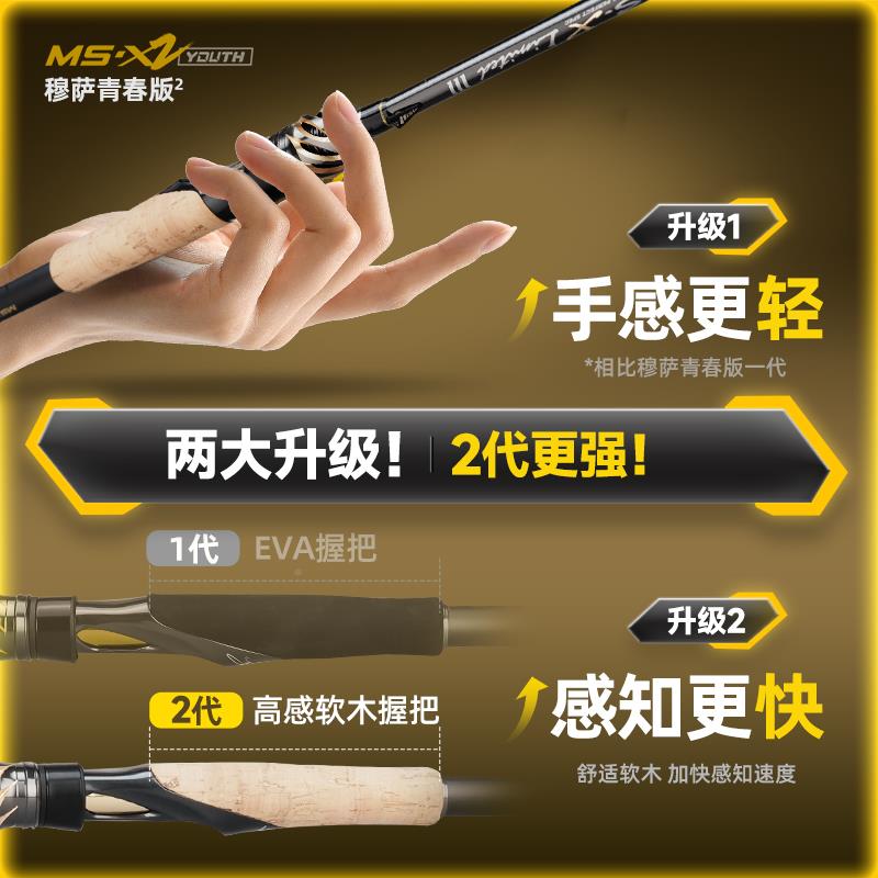 双穆萨春二青代路车亚竿全套摇臂纺轮直柄超远投路亚竿HSD-MXQC套