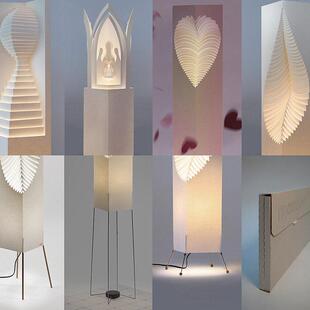 设计师落地灯客厅书房样板房展厅现代极简羊皮纸艺术立式氛围灯具