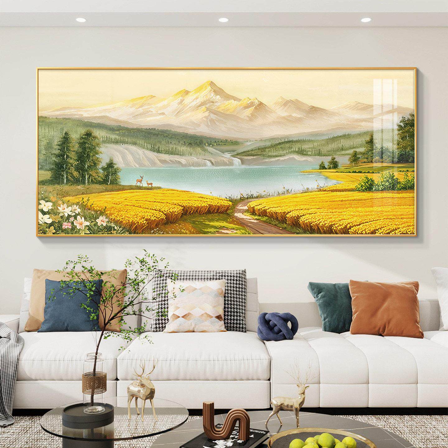 丰收客厅装饰画 画轻奢高级感山水画 画沙发背景墙挂画 画2025新