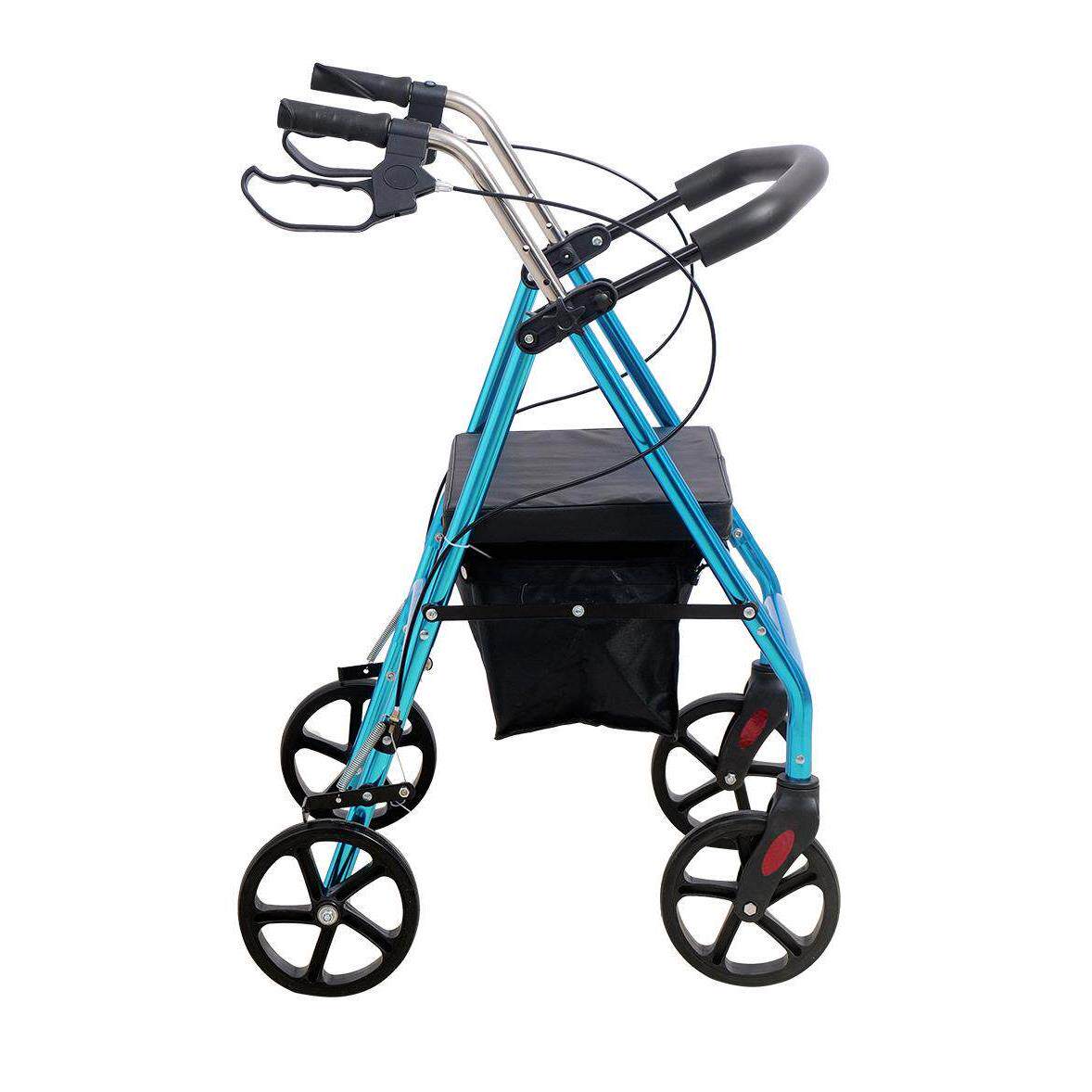 铝合金四轮老人助行器手推车可推可坐购物车老年折叠座椅助行器