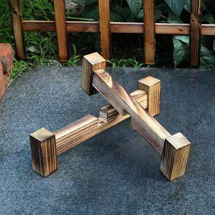 生态鱼缸底座陶瓷鱼缸木架古法鱼缸架子支架酒坛酒缸底托实木增高