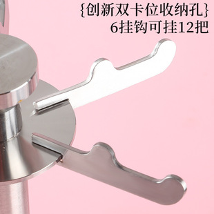 304不锈钢旋转静音厨具架锅铲挂架挂件家用厨房炊具铲勺收纳架子