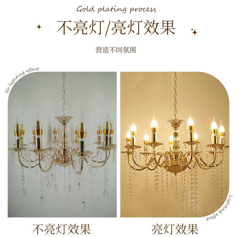 婚庆水晶吊灯电镀铁艺装饰吊灯欧式宴会厅款水晶吊灯舞台布置道具