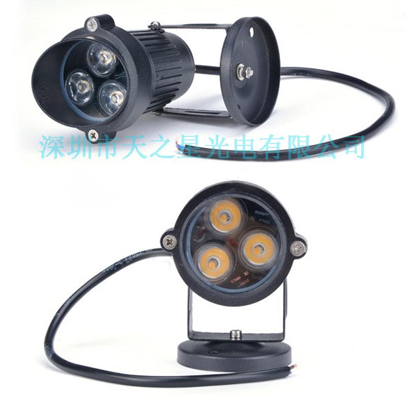 大功率LED草坪灯3W射灯插地灯庭院灯DC12V 带帽插针地插灯