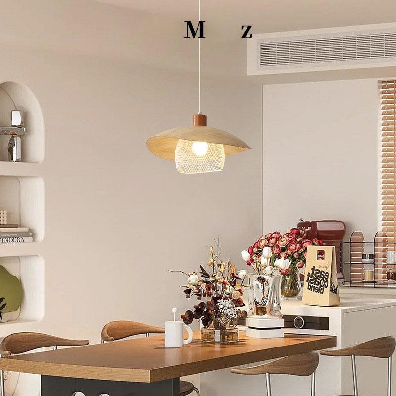 日式小户型民宿奶油风餐厅吊灯现代简约餐桌吧台侘寂风护眼装饰灯