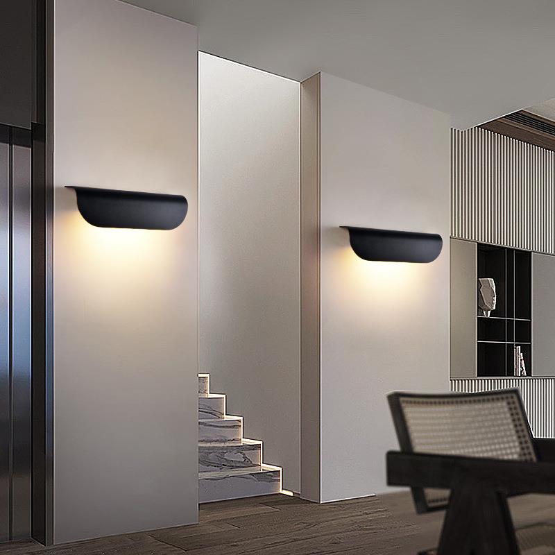 简约单面发光led长条壁灯户外防水别墅庭院花园围墙壁灯走廊楼梯