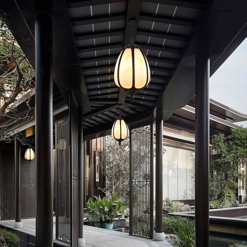 中式户外南瓜吊灯走廊阳光房仿古庭院连廊凉亭防水过道室外花园灯