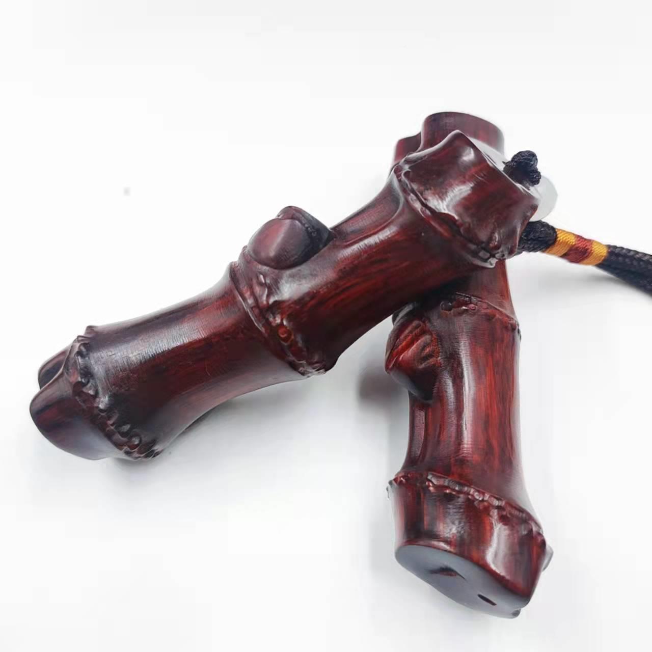 新款犀CYE角紫檀挂木把件竹节竹子檀木木雕件配饰钥匙牛挂件不手