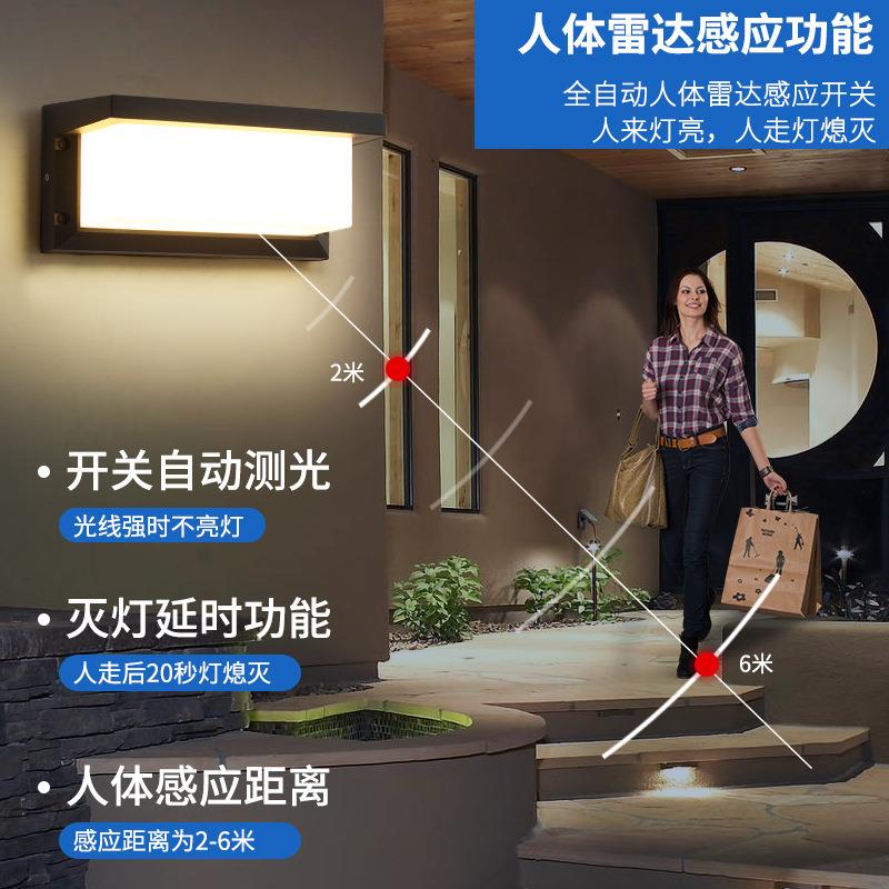 户外壁灯防水酒店花园墙壁灯庭院led感应别墅简约阳台室外壁灯具