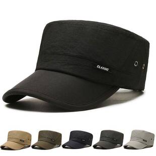 棒球帽钓鱼百搭鸭舌帽中平顶帽男士春夏防晒遮阳帽子休闲户外老年
