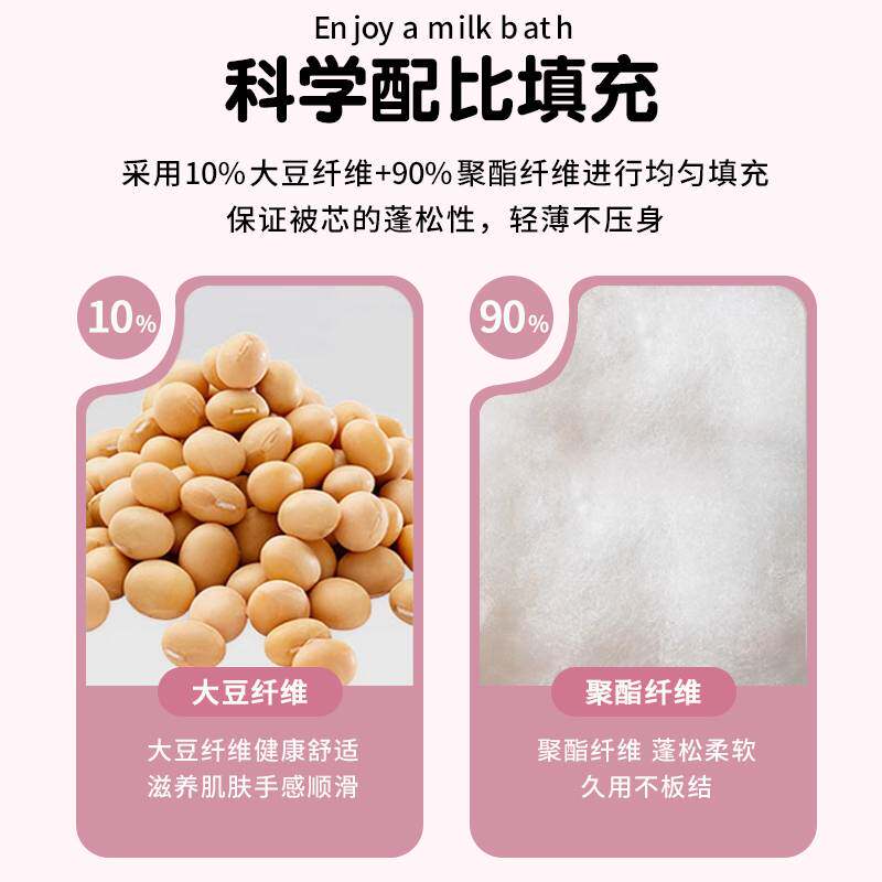 全棉儿童豆豆被子冬季加厚纯棉大豆纤维被芯学生单人保暖棉被冬被