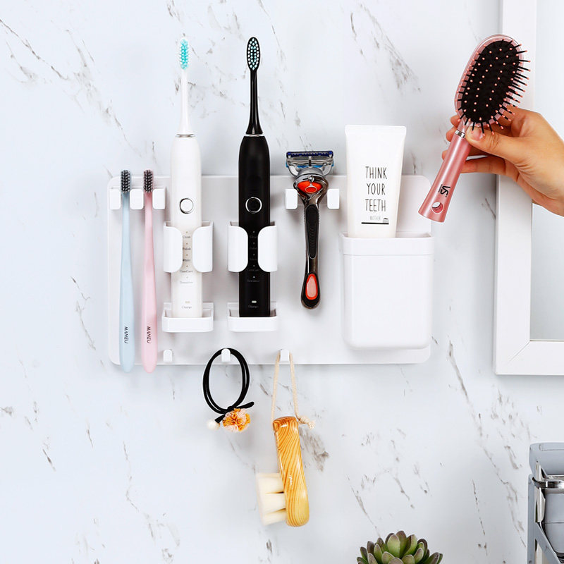 电动牙刷置物架免打孔挂墙式卫生间壁挂牙膏牙具剃须X刀梳子收纳,家庭/个人清洁工具,牙刷架/牙具座,淘宝优惠券,粉丝福利购,淘宝优惠卷