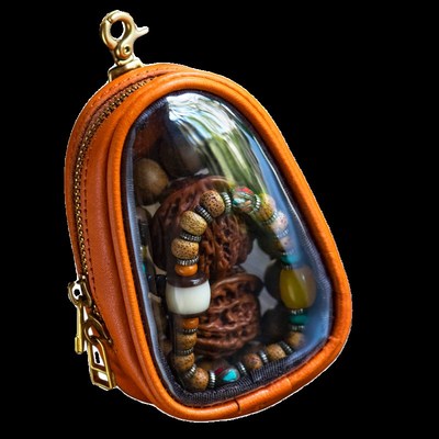 爆款太空舱文玩包!手工核桃手串收纳包M透明随身男嘎乌盒痛包