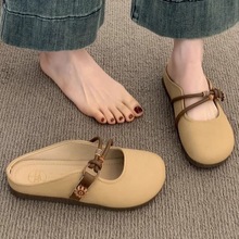 女士鞋子包头半拖鞋女夏外穿2025新款爆款34码玛丽珍单鞋孕妇凉