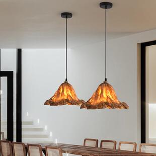 新中式覆古荷叶吊灯创意个性艺术饭厅吧台灯禅意茶室侘寂风彷古灯