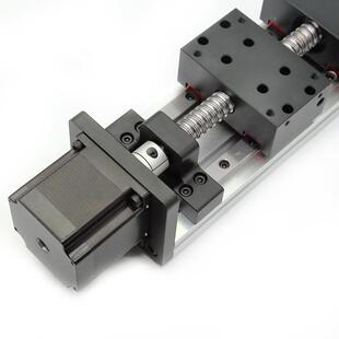 双线轨模组正反牙滚珠丝杠双向双滑块精电机刻度手轮手动直线导轨