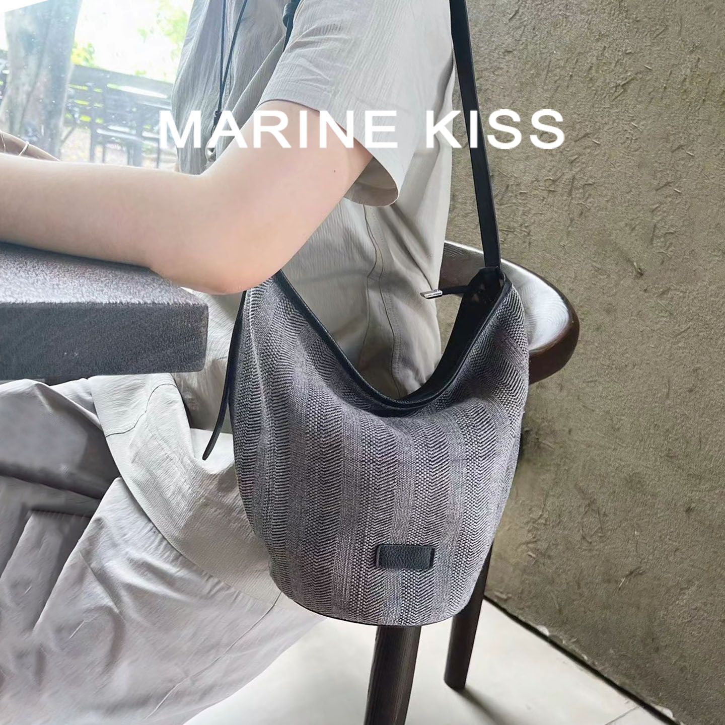 MARINEKISS小众斜跨通勤单肩包