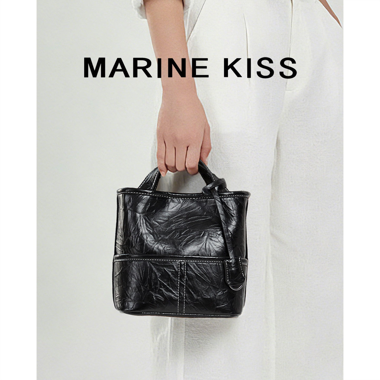 MARINE KISS通勤水桶包女2026新款小斜挎包高级感小众手提单肩包