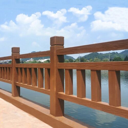 仿木水泥护栏景区园n林河道栏杆桥梁混凝土木纹藤栅栏市政水泥围