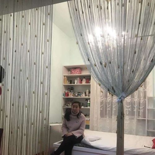 客厅卧室门帘弧线隔断挂帘屏风餐厅窗帘拱形珠帘新款流苏珠水晶