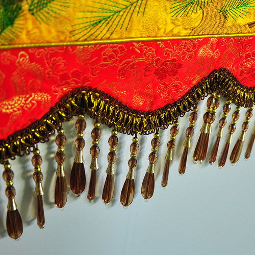 道家绣品可定制尺寸织锦缎刺绣横眉门楣横幅仙鹤横彩三米