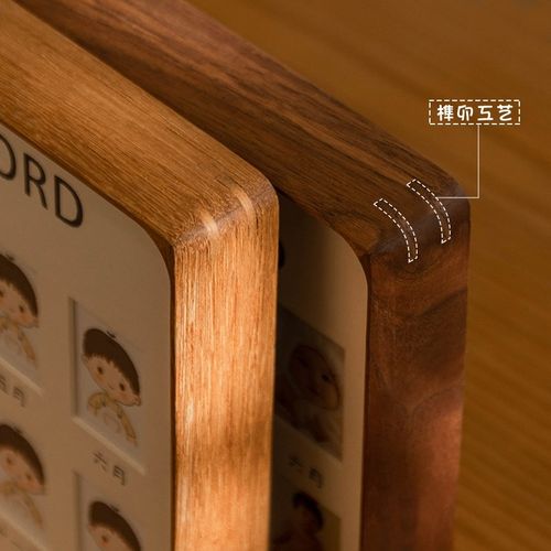 宝宝出生12个月纪念实木相框摆台定制婴儿照diy周岁生日成长礼物