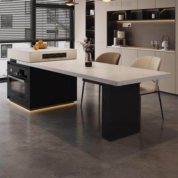 简约现岛台餐桌一体家用可伸缩多功能烤箱内嵌微波炉储物餐岛台,住宅家具,岛台,淘宝优惠券,粉丝福利购,淘宝优惠卷