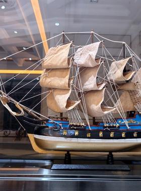 欧洲豪华高端帆船模型大型帆船饰品客厅新家开幕礼物木船