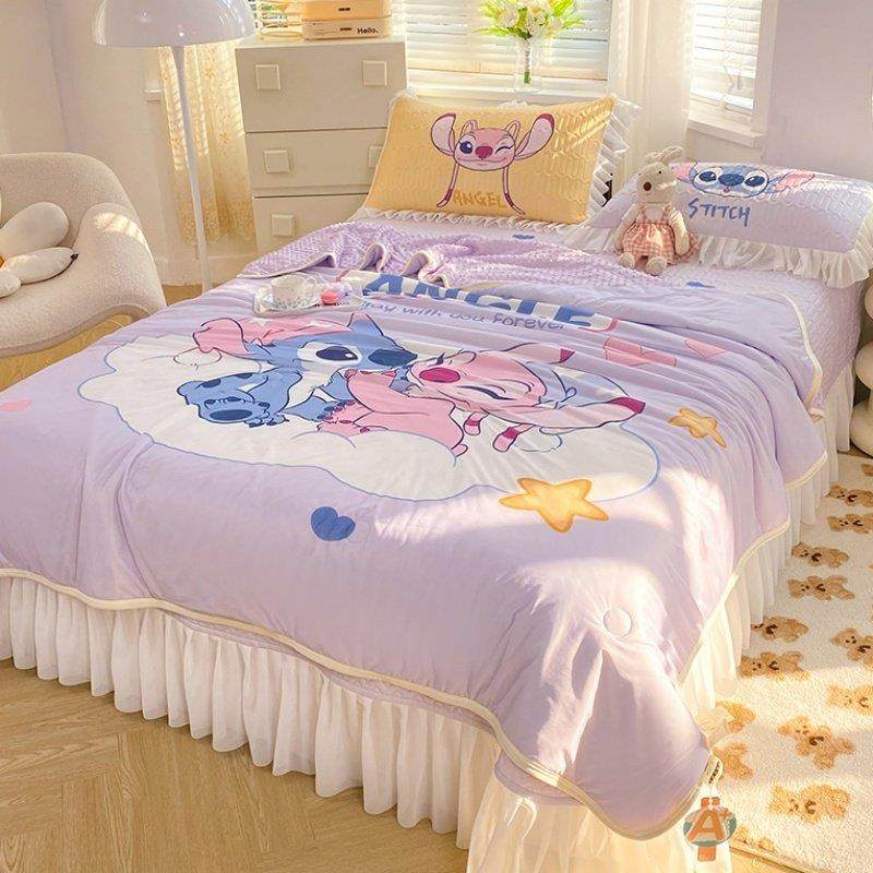 A类卡通史迪仔冰丝乳胶凉席夏凉被四件套床裙床盖款空调被豆豆被,床上用品,乳胶席,淘宝优惠券,粉丝福利购,淘宝优惠卷