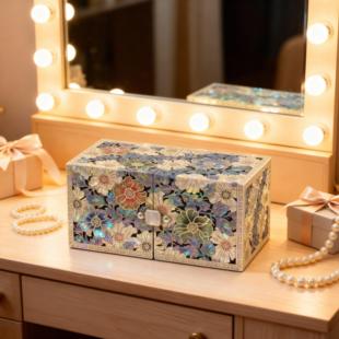 钿首饰盒精致小首饰盒珠宝物首饰金器收纳盒结婚礼NZD送新螺饰娘
