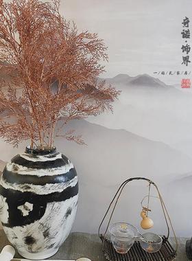 新中式禅意样板房摆件组合售楼间处会酒案店所玄关全GIT装饰卷轴