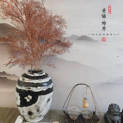 新中式禅意样板房摆件组合售楼间处会酒案店所玄关全GIT装饰卷轴