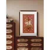 葫芦牡丹挂画新贵中式 画客厅玄关饰画富临福 雕画铜版 装 禄铜F6038