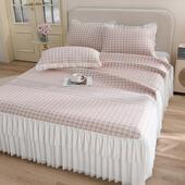 A类感豆豆凉席三子8415件套床裙款 冰丝机软席凉席爆款 凉可洗夏天