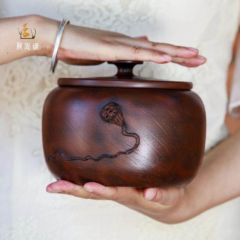 茶叶罐陶瓷高档密封罐散潮茶罐家用小号茶叶储存罐防防叶OHH霉醒