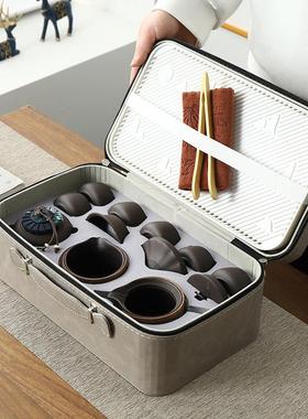 紫砂旅行陶瓷功夫茶具可小套装家用户外携WGI式简办公约杯室茶泡