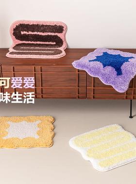 形圆小地代垫?椅垫现简约坐垫椅垫房间装饰TTAS-01子地垫厚毛绒可