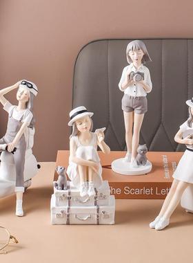 家居LXNHJDK0饰品客厅书桌面办公装室小摆件房间电高视桌柜级感治