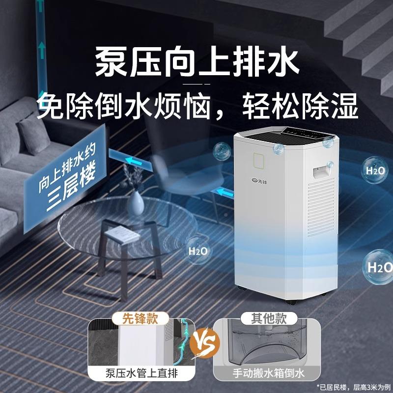 锋除湿机家用地下室车间先大面除CFS60B-2湿机功大积率工业吸湿除