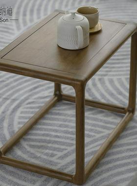 边几轻奢式黑胡桃木简角几简约现代小FLB10茶桌新中实木极客厅沙