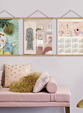 2025年网红in日历IPP头挂s历置北欧简约背景装饰宿舍卧室布床挂布