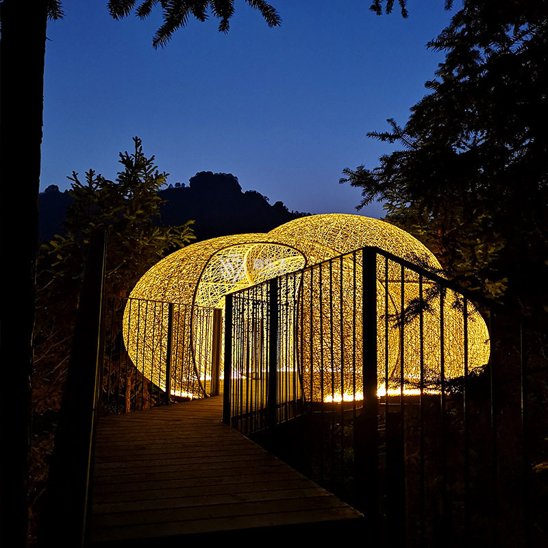 旅游景区藤编发光云朵游乐设施 大型编织绳游艺设备 网红打卡基地,商业/办公家具,景观道具/景观摆件/景观装置,淘宝优惠券,粉丝福利购,淘宝优惠卷