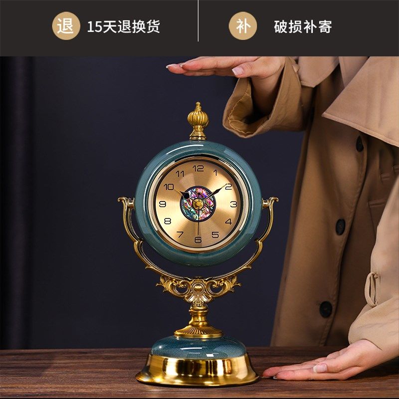 欧式座钟2024新款钟表高级感轻奢摆件创意M摆台式复古客厅时钟台,家居饰品,座钟,淘宝优惠券,粉丝福利购,淘宝优惠卷