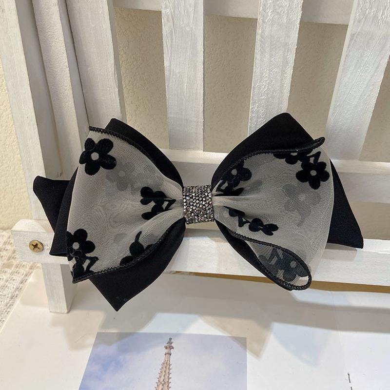 羽晞网纱花朵蝴蝶结发夹简约气质镶钻拼色扎发马尾弹簧夹时尚顶夹,饰品/流行首饰/时尚饰品新,发饰,淘宝优惠券,粉丝福利购,淘宝优惠卷