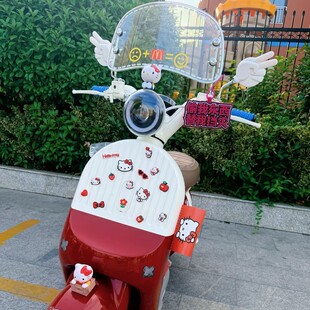 适用于极核MO1/MO1i车头KT猫3D立体装饰贴风挡贴纸比耶反光镜改装