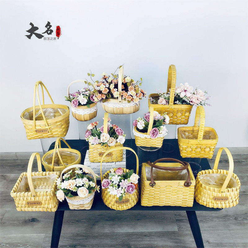 鲜花花艺藤编手提花篮小清新花束装饰竹编花篮插花花童婚礼手提篮,鲜花速递/花卉仿真/绿植园艺,花盆,淘宝优惠券,粉丝福利购,淘宝优惠卷