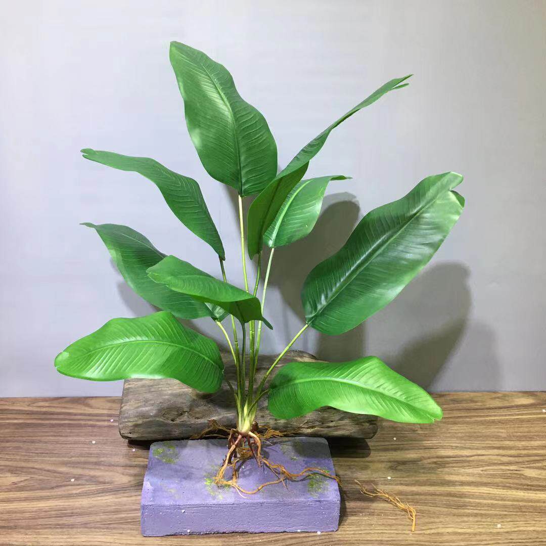 仿真香蕉叶芭蕉叶带须根旅人蕉仿真绿植物工程造景家具摆放植物墙