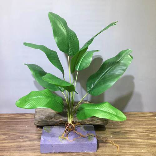 仿真香蕉叶芭蕉叶带须根旅人蕉仿真绿植物工程造景家具摆放植物墙