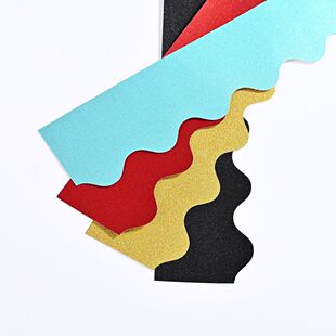 新款热卖圣诞公告栏边框纸质多色可选金葱粉黑板贴纸铜版纸