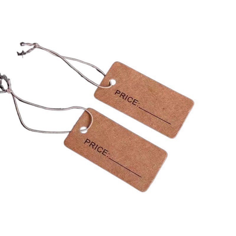 牛皮纸标签吊牌价签带绳手写空白标签牌挂加厚包装卡牌100只